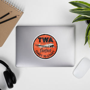 TWA Fastest Coast to Coast Bubble-free stickers