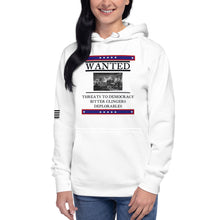 Load image into Gallery viewer, Wanted Threats to Democracy Bitter Clingers Deplorables Women&#39;s Hoodie
