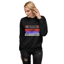 Load image into Gallery viewer, Proud Deplorable Bitter Clinger Threat to Democracy Women&#39;s Sweatshirt
