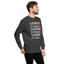 Load image into Gallery viewer, Losers in 1865 Losers in 1945 Losers in 2022 Men&#39;s Sweatshirt

