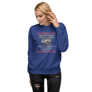 Wanted Threats to Democracy Bitter Clingers Deplorables Women's Sweatshirt