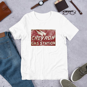 "Chevron Gasoline Station" Men's T-shirt