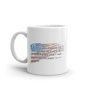 "I Established the Constitution of this Land" White glossy mug