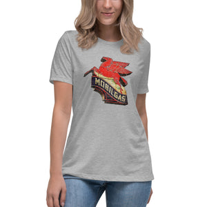 "Mobilegas Pegasus Sign" Short Sleeve Women's Fashion Fit T-Shirt