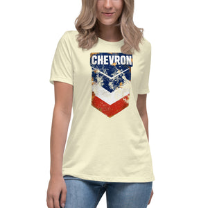 "Chevron Oil Shield" Short Sleeve Women's Fashion Fit T-Shirt