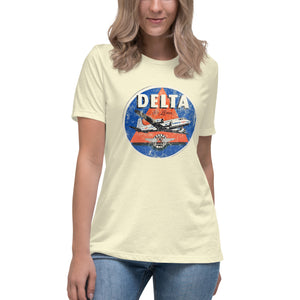 Delta Airlines Distressed Short Sleeve Women's Fashion Fit T-Shirt