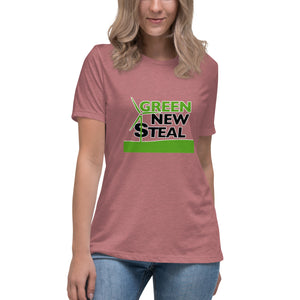 Green New Steal Short Sleeve Women's Fashion Fit T-Shirt
