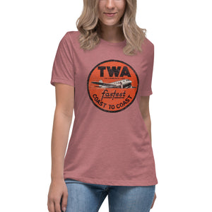 TWA Fastest Coast to Coast Short Sleeve Women's Fashion Fit T-Shirt