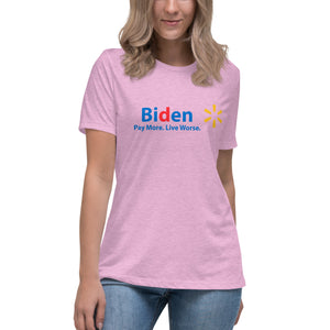 "Biden Pay More Live Worse" short sleeve Women's Fashion Fit T-Shirt
