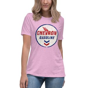 "Chevron Gasoline Oil Sign" Short Sleeve Women's Fashion Fit T-Shirt