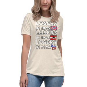 Losers in 1865 Losers in 1945 Losers in 2022 Short Sleeve Women's Fashion Fit T-Shirt