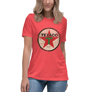 "Texaco Oil Sign" short sleeve Women's Fashion Fit T-Shirt