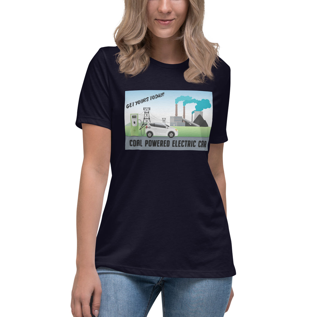 Coal Powered Electric Car Short Sleeve Women's Fashion Fit T-Shirt