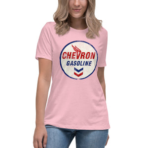"Chevron Gasoline Oil Sign" Short Sleeve Women's Fashion Fit T-Shirt