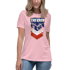 "Chevron Oil Shield" Short Sleeve Women's Fashion Fit T-Shirt