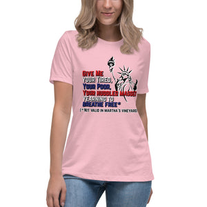 Give Me Your Tired But Not in Martha's Vineyard Short Sleeve Women's Fashion Fit T-Shirt