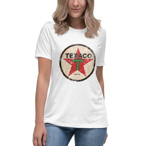 "Texaco Oil Sign" short sleeve Women's Fashion Fit T-Shirt