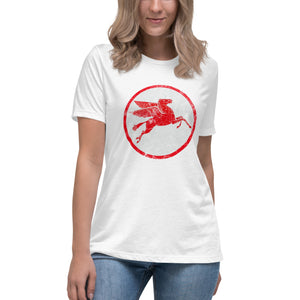 "Mobile Pegasus oil Sign" short sleeve Women's Fashion Fit T-Shirt