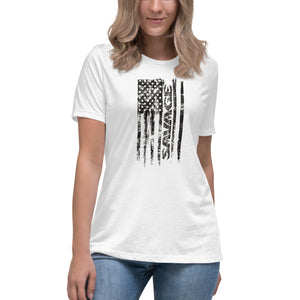SAVAGE USA Flag Short Sleeve Women's Fashion Fit T-Shirt